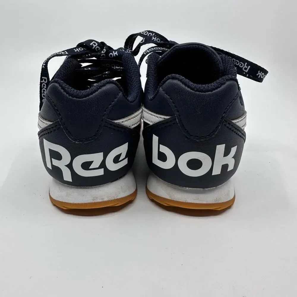Reebok Royal Classic Jogger Shoe Kids US 11 Navy White Gum Sole Retro Runner Y2K